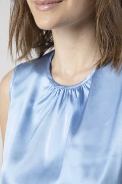 Top in seta - AZZURRO