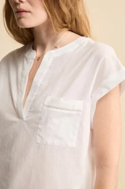 Top Leggero in Cotone con Taschino - PANNA