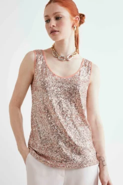 Top rosa con paillettes - ROSA