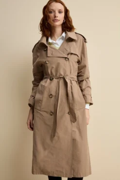 Trench Lungo Doppiopetto con Cintura - CAMMELLO