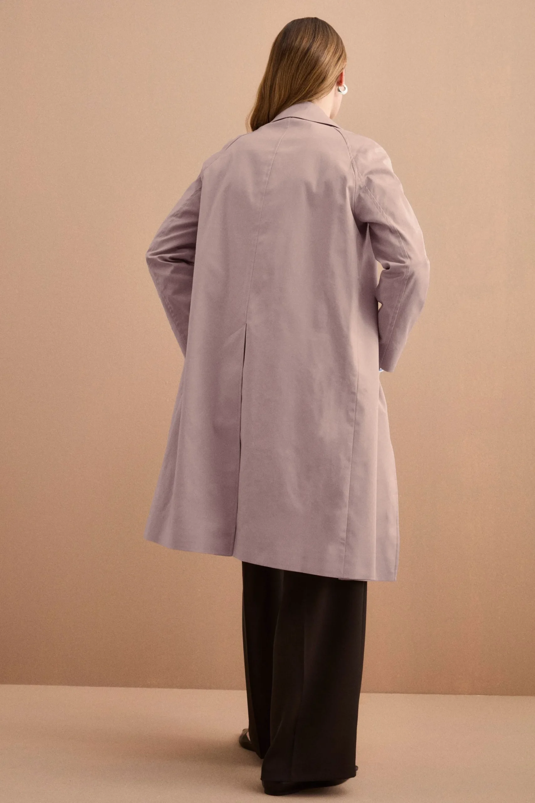 Trench Monopetto Foderato con Collo a Camicia - SABBIA