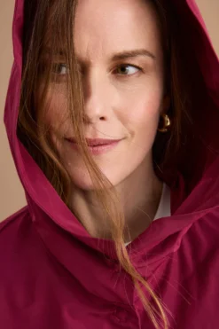 Trench Over con Cappuccio in Misto Cotone - BORDEAUX