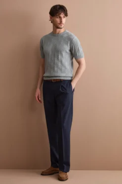 T-Shirt a Rombi in Cotone Crêpe - GRIGIO CHIARO