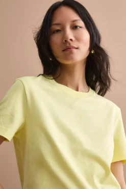 T-Shirt Boxy in Cotone - GIALLO CHIARO