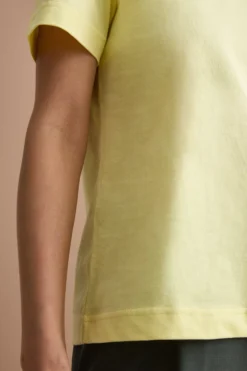 T-Shirt Boxy in Cotone - GIALLO CHIARO