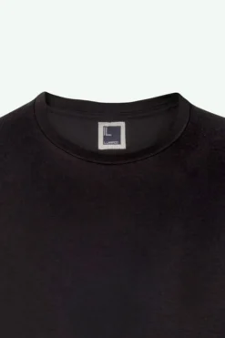T-Shirt Girocollo in Jersey di Cotone - NERO