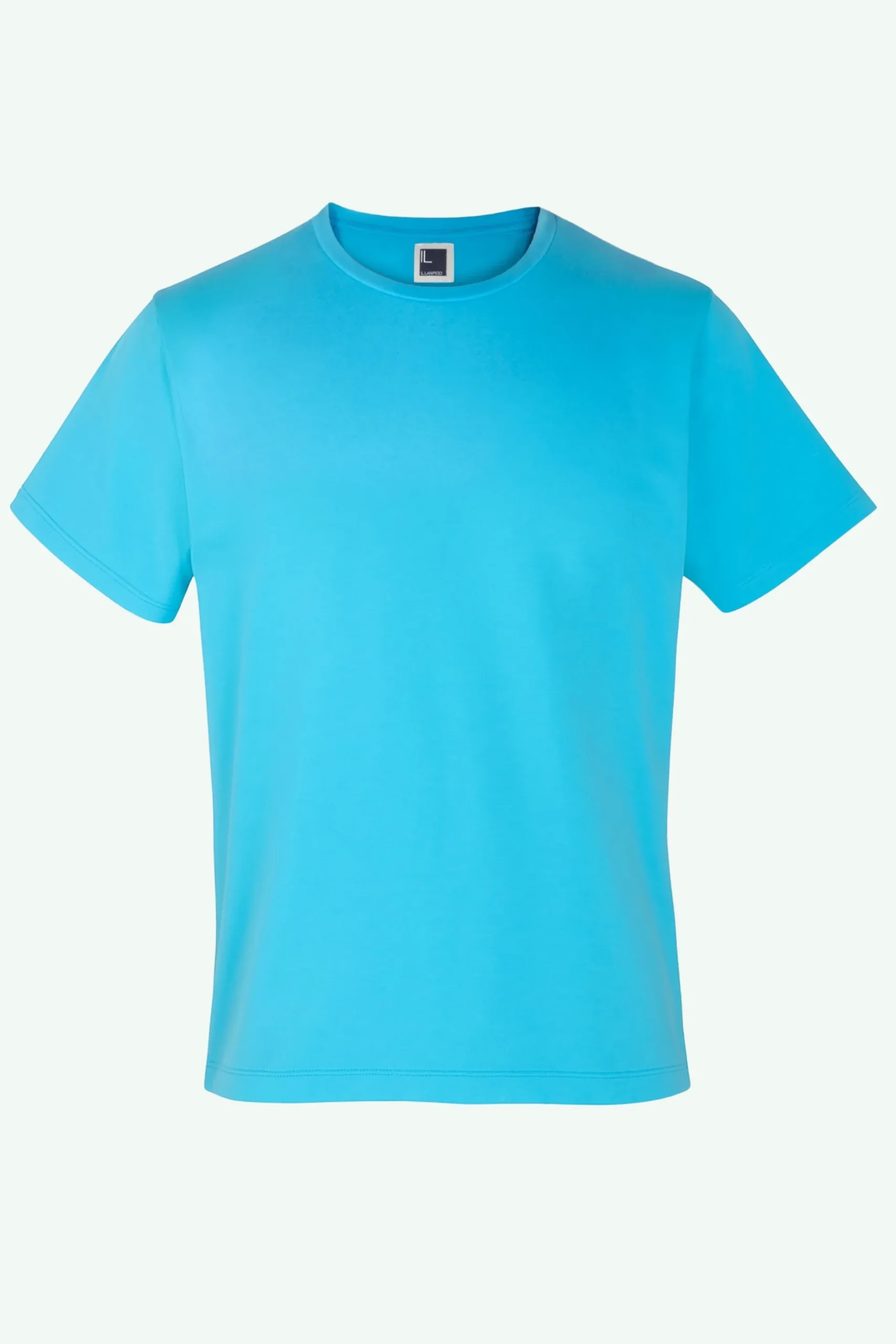 T-Shirt Girocollo in Jersey di Cotone - TURCHESE