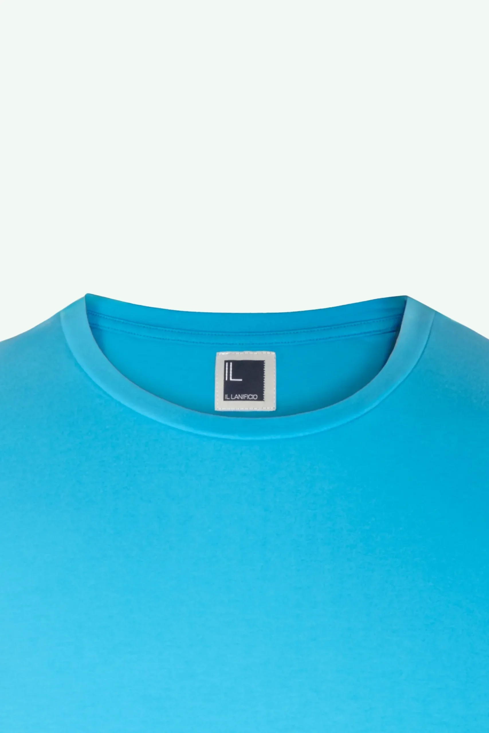 T-Shirt Girocollo in Jersey di Cotone - TURCHESE
