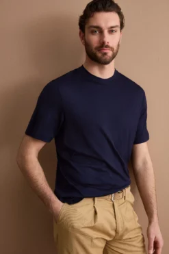 T-Shirt Regular Fit in Lana Merino - BLU