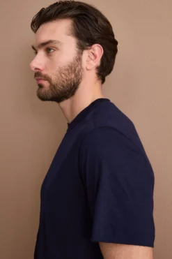 T-Shirt Regular Fit in Lana Merino - BLU