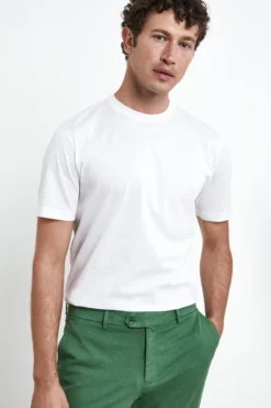 T-Shirt Slim in Filo di Scozia - BIANCO