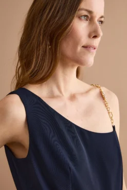 Tuta Elegante da Cerimonia in Cady con Strass - BLU